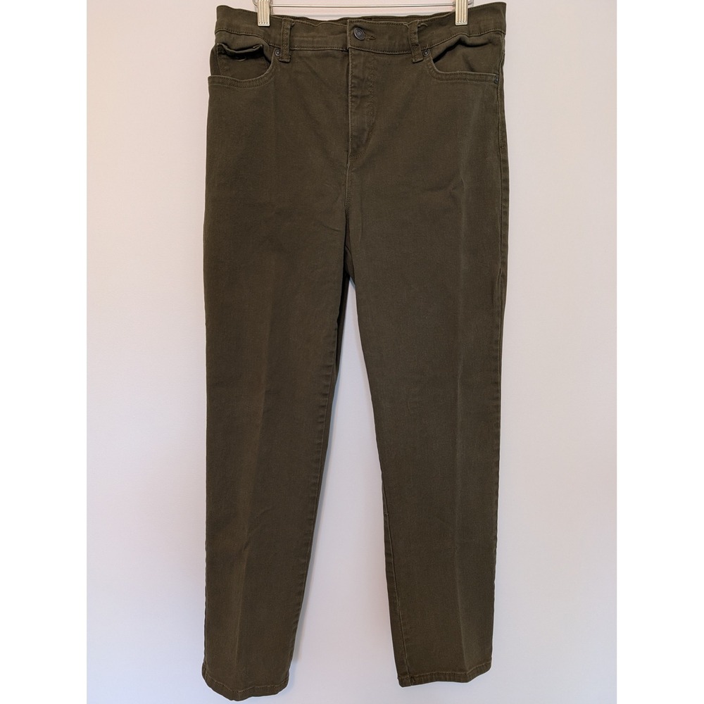 Gloria Vanderbilt Amanda Pants Womens 12 Average Green Tapered Leg (fits 32x29)